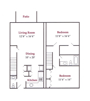 Two Bedroom Townhome